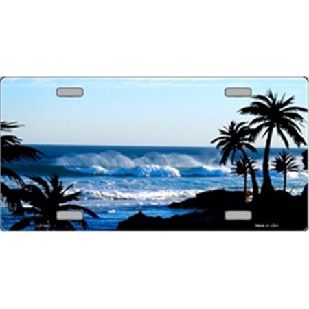 SMART BLONDE Beach Palm Scene Metal License Plate